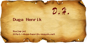 Duga Henrik névjegykártya
